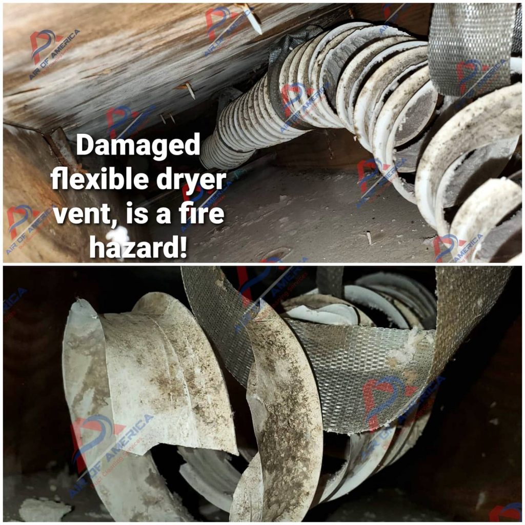 damaged flexible duct Air of America