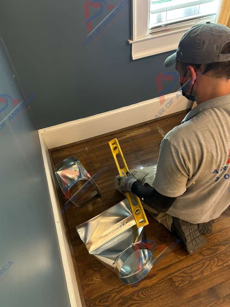 Air duct connection for new supply vent